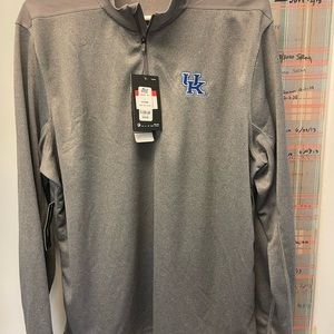 Mens Large Nike Univ of Kentucky golf pullover, grey, long sleeved, NWT